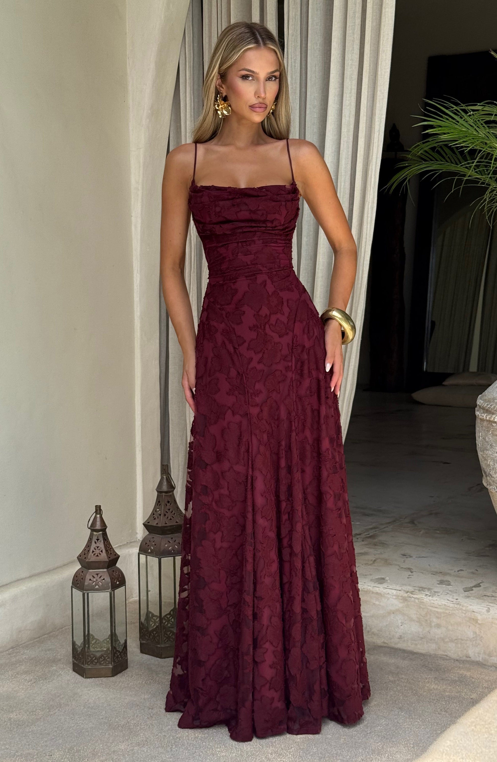 Abito Maxi Cherry Lacquer