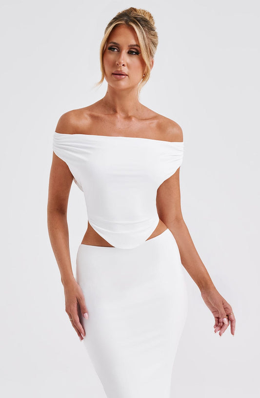 Top da donna bianco Franziska - Moda Babyboo