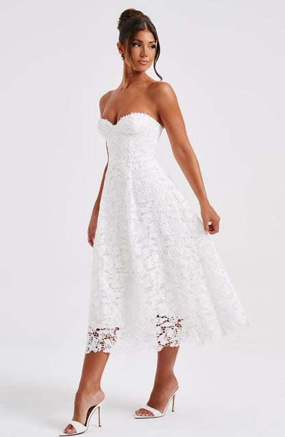 Vestito Ishani Midi Abito da Sera in Pizzo