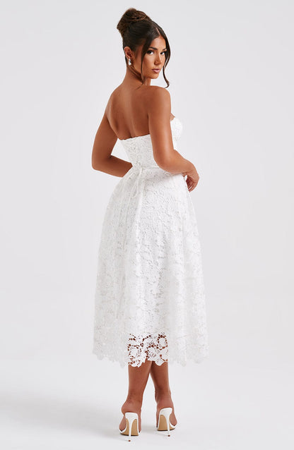 Vestito Ishani Midi Abito da Sera in Pizzo