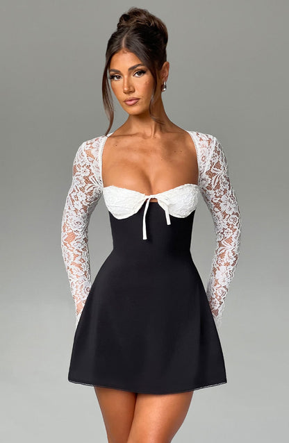 Abito Mini Jacinta Nero/Bianco