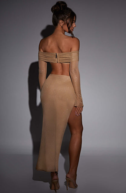 Vestito Jana Top in Oro Sparkle