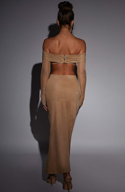Vestito Jana Top in Oro Sparkle