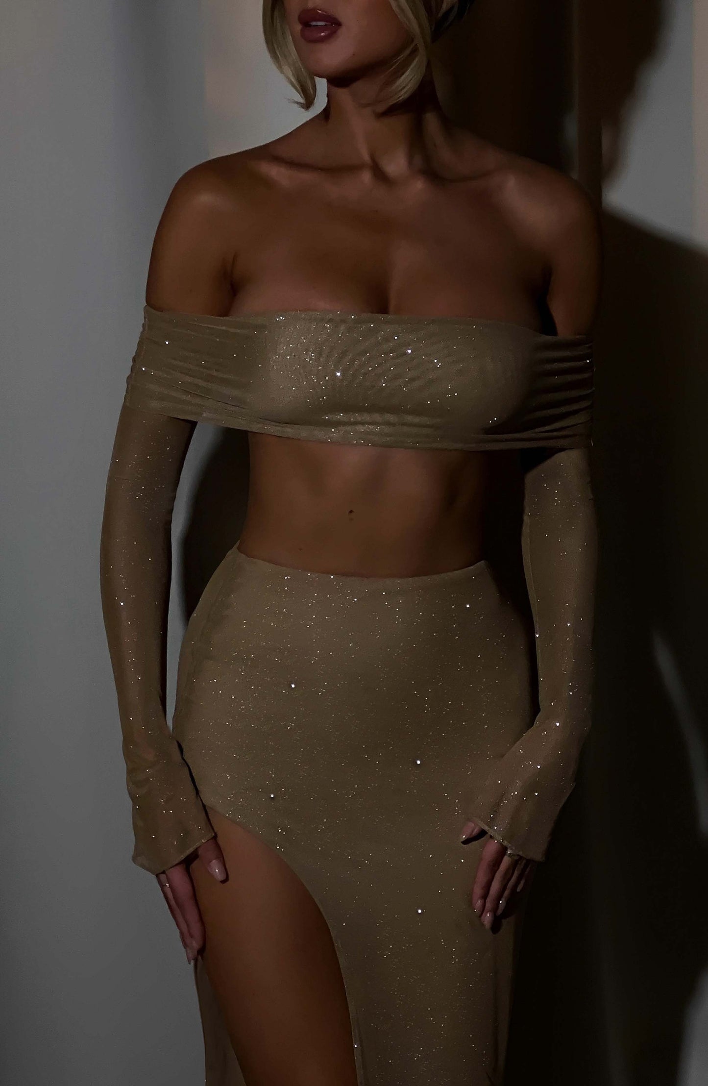 Vestito Jana Top in Oro Sparkle