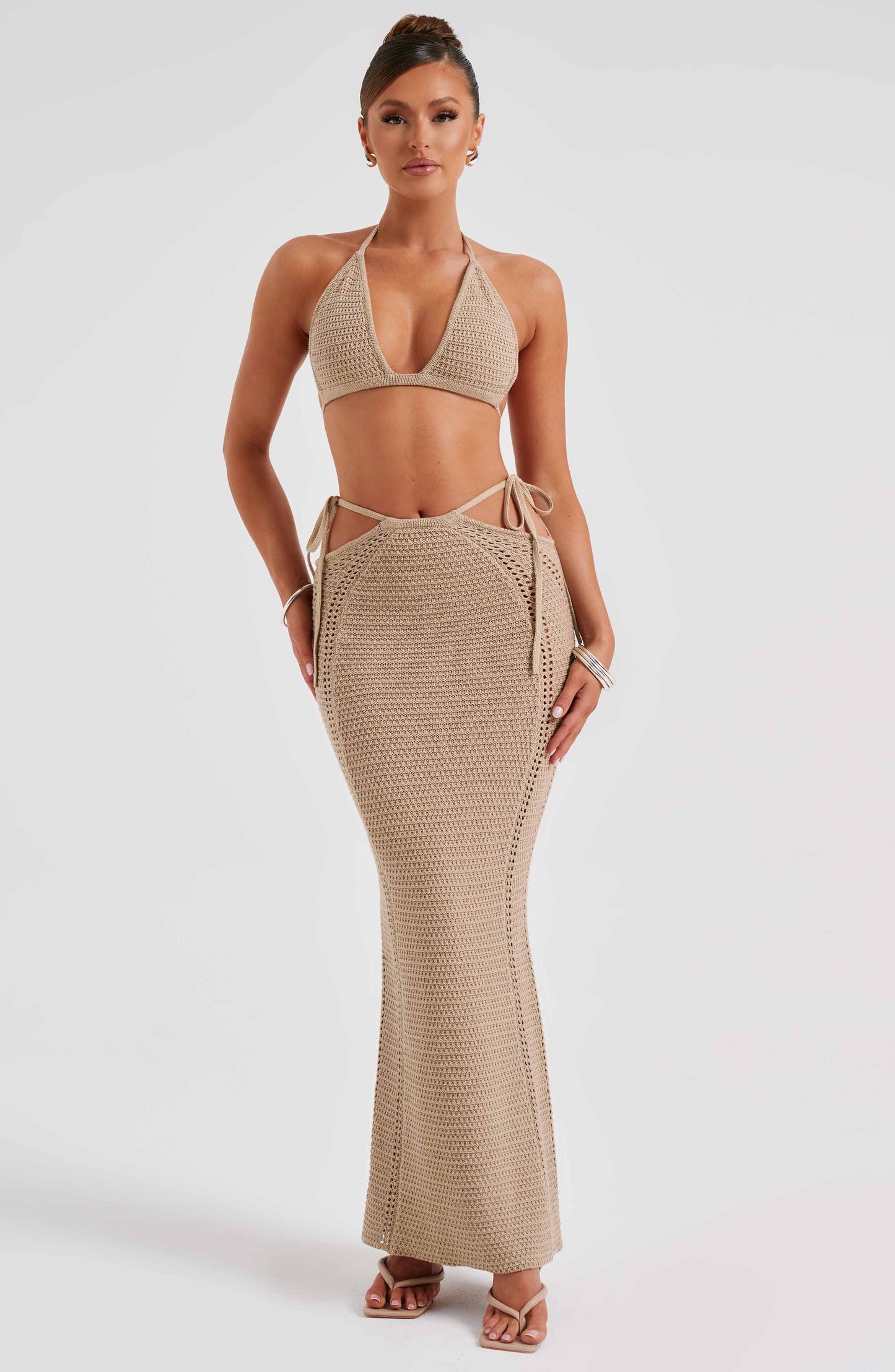 Jia Top Beige Crochet