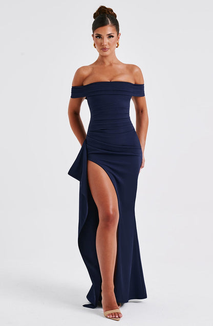 Abito Maxi Blu Navy Donna