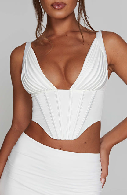 Corset Top Donna Avorio