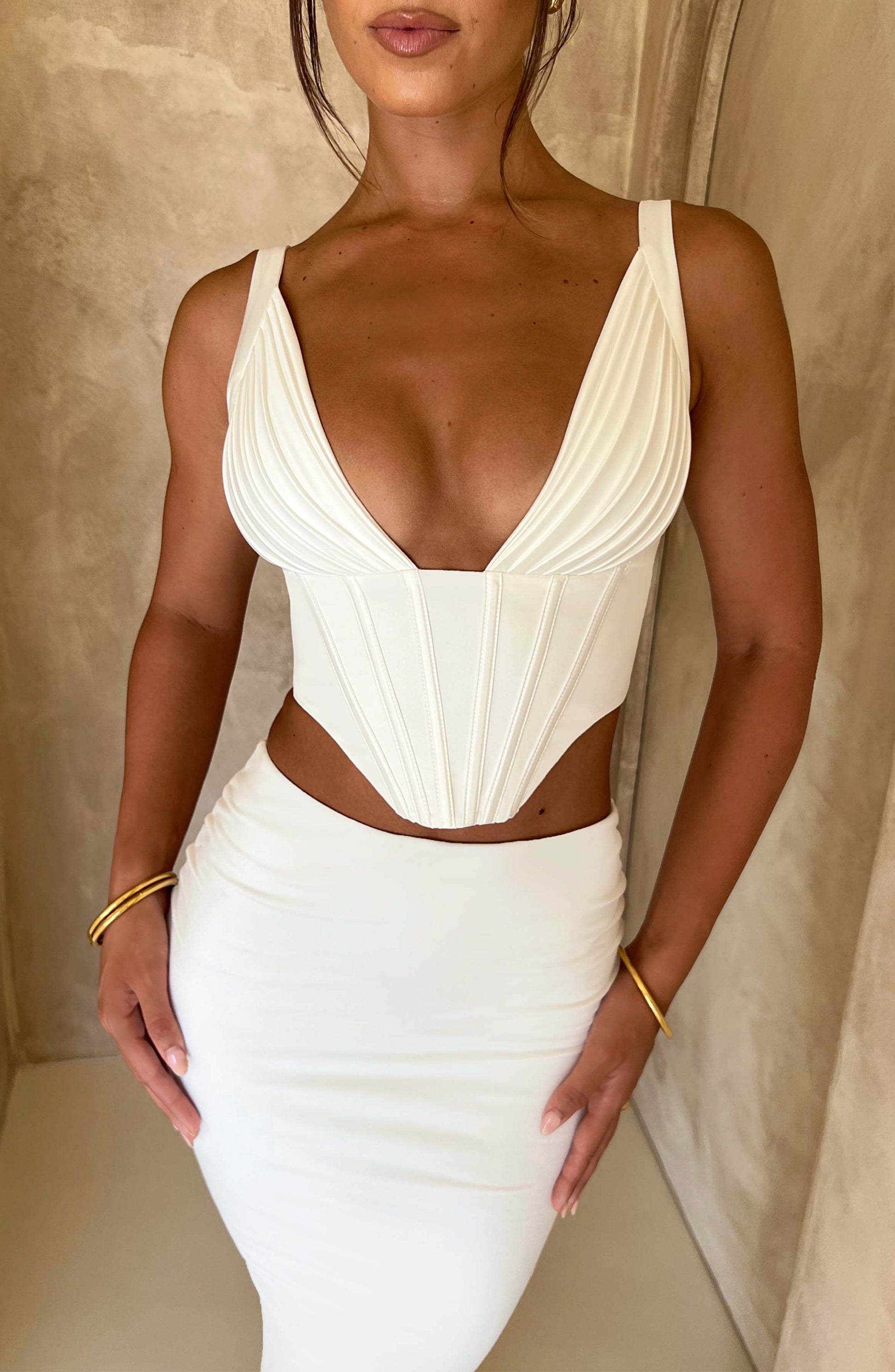 Corset Top Donna Avorio