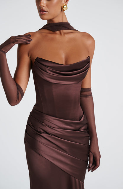 Abito Maxi Kensington in MARRONE PRUGNA