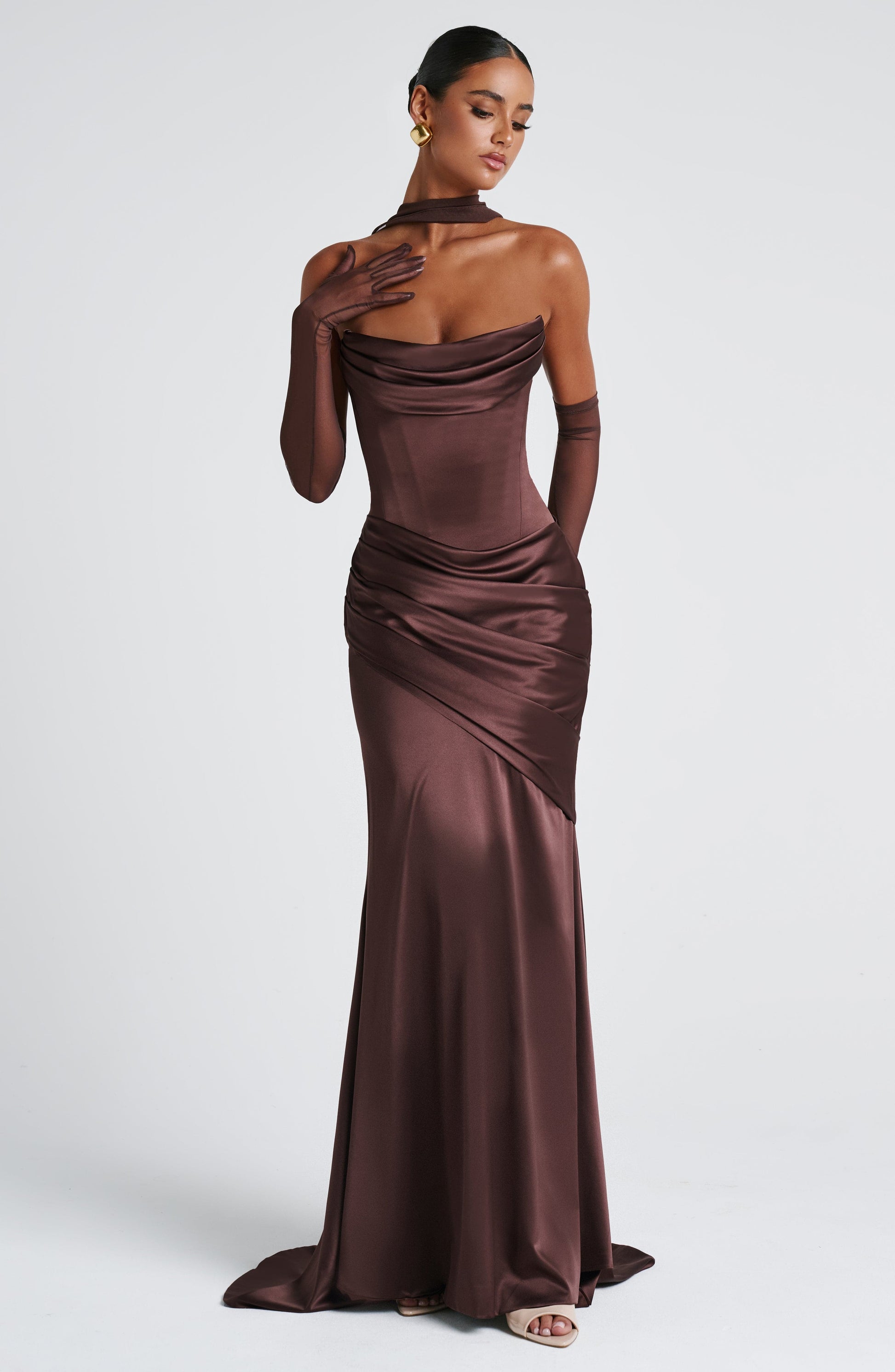 Abito Maxi Kensington in MARRONE PRUGNA