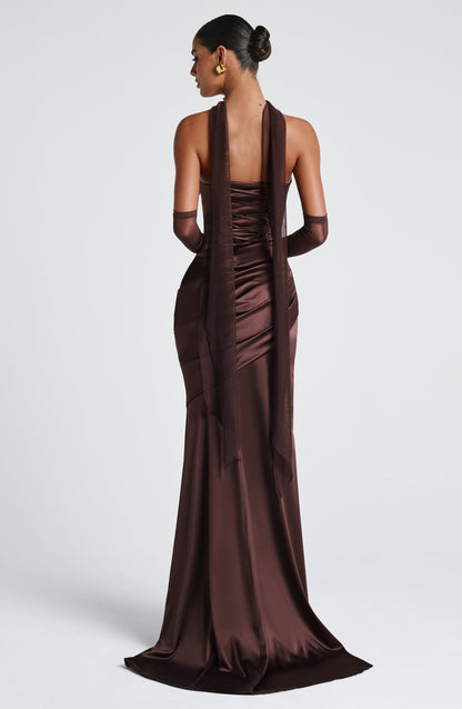 Abito Maxi Kensington in MARRONE PRUGNA