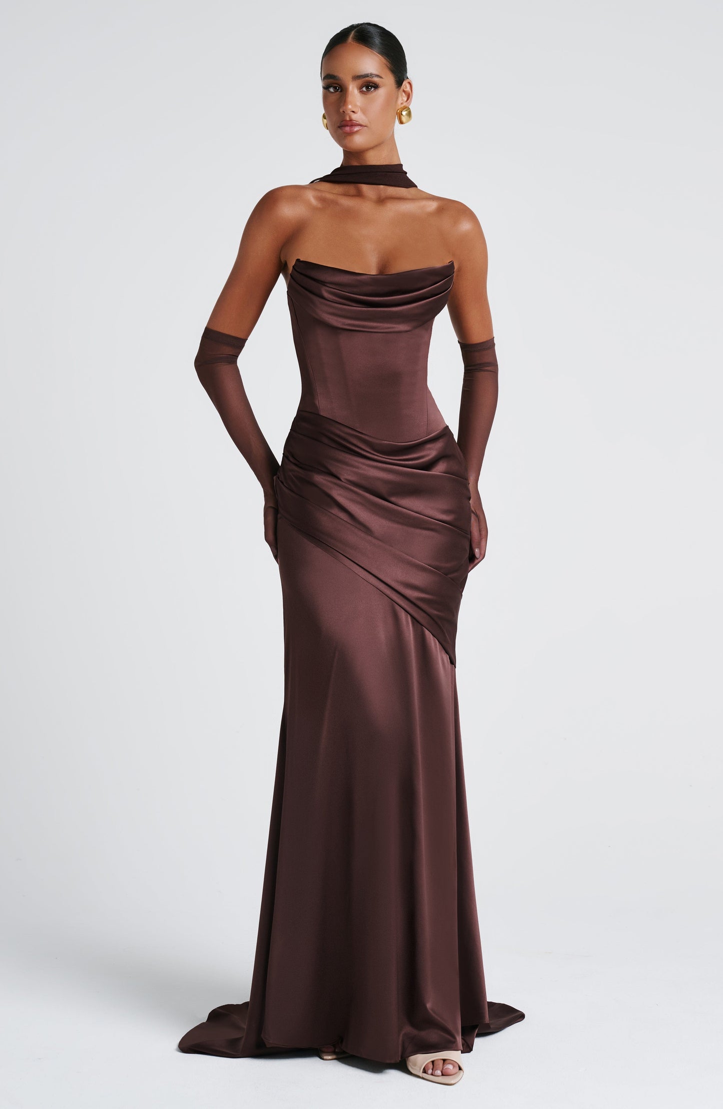 Abito Maxi Kensington in MARRONE PRUGNA