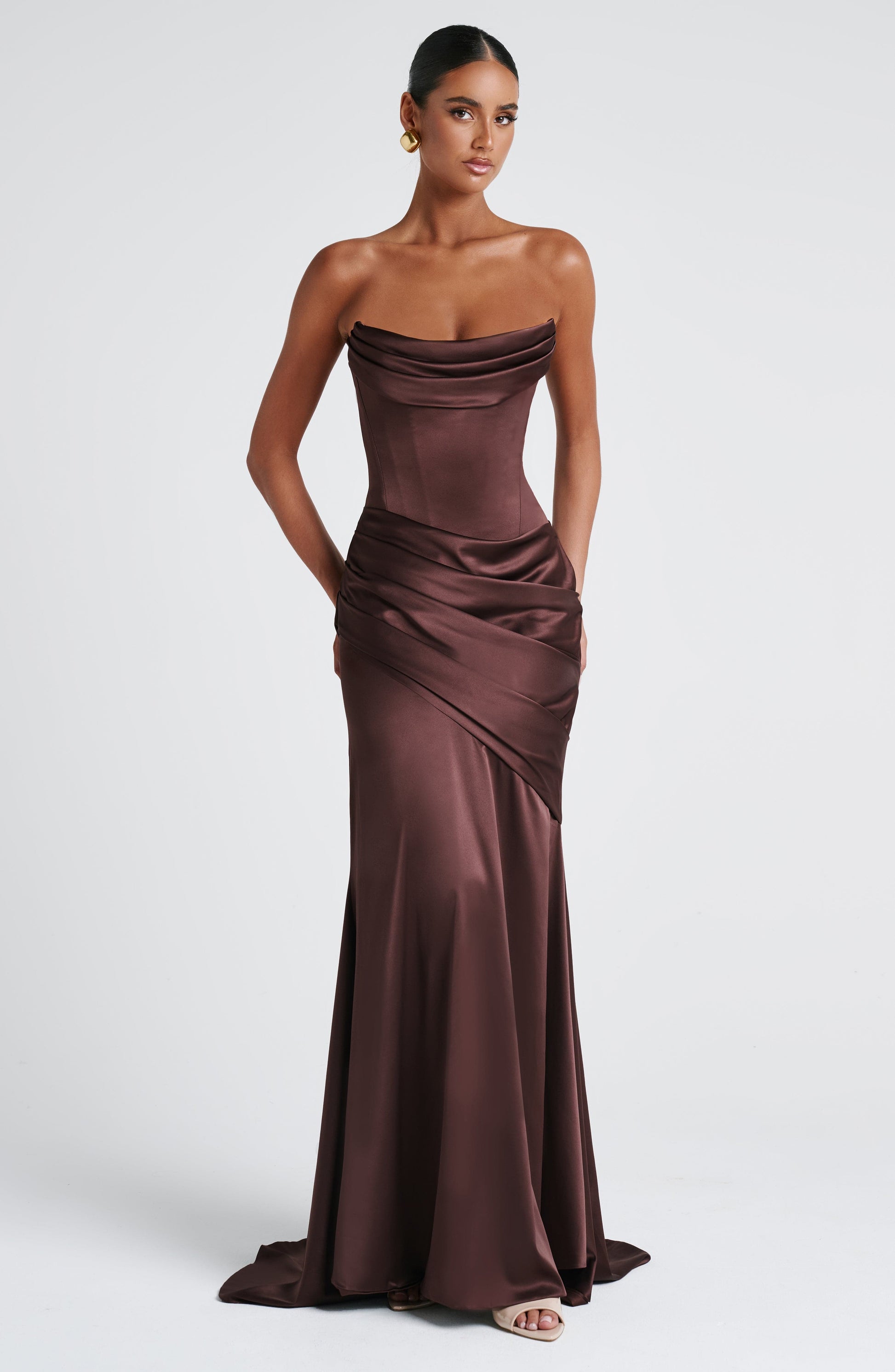 Abito Maxi Kensington in MARRONE PRUGNA
