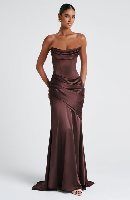 Abito Maxi Kensington in MARRONE PRUGNA