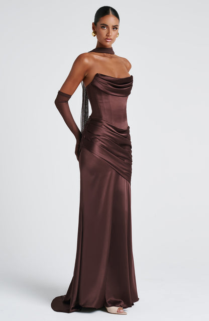 Abito Maxi Kensington in MARRONE PRUGNA