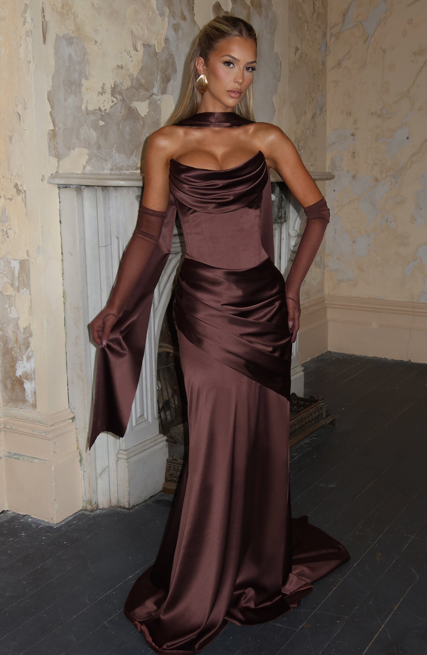 Abito Maxi Kensington in MARRONE PRUGNA