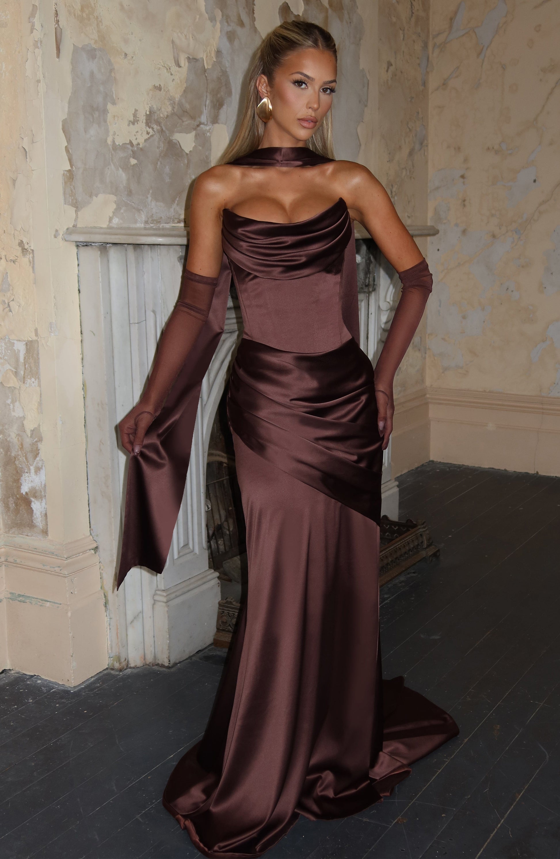 Abito Maxi Kensington in MARRONE PRUGNA