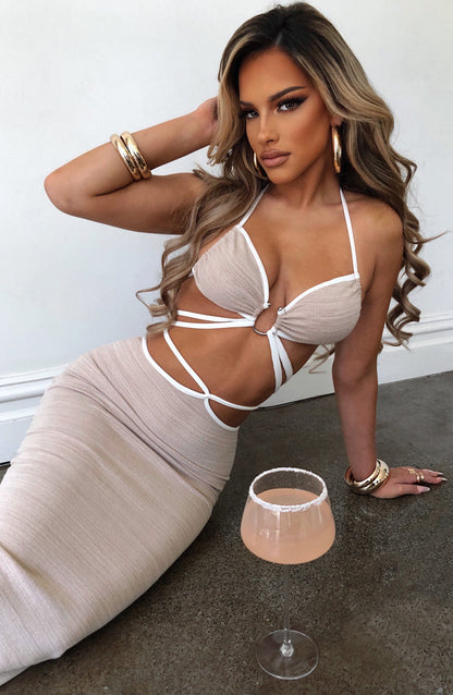 Gonna Maxi in Beige