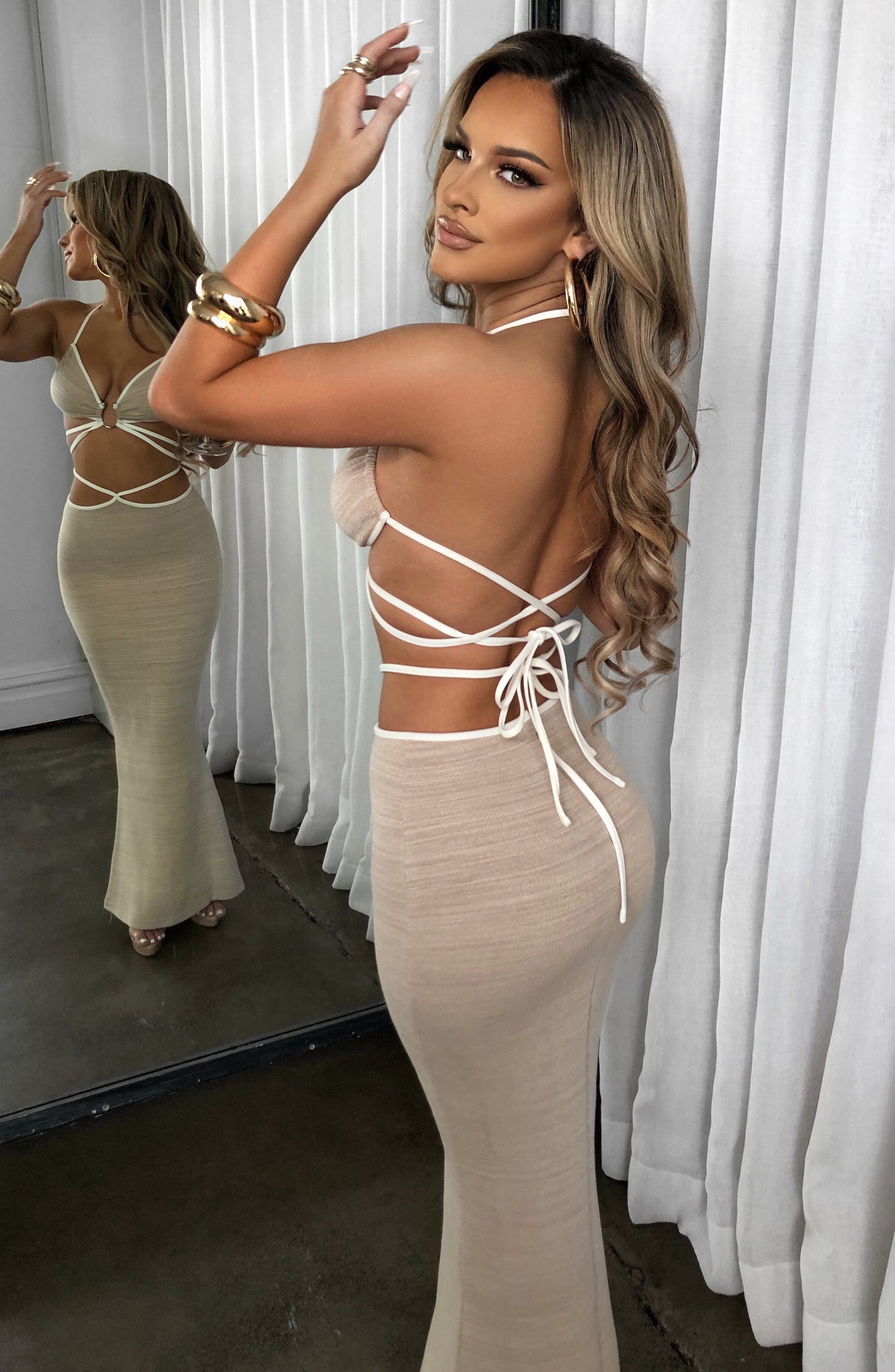 Gonna Maxi in Beige