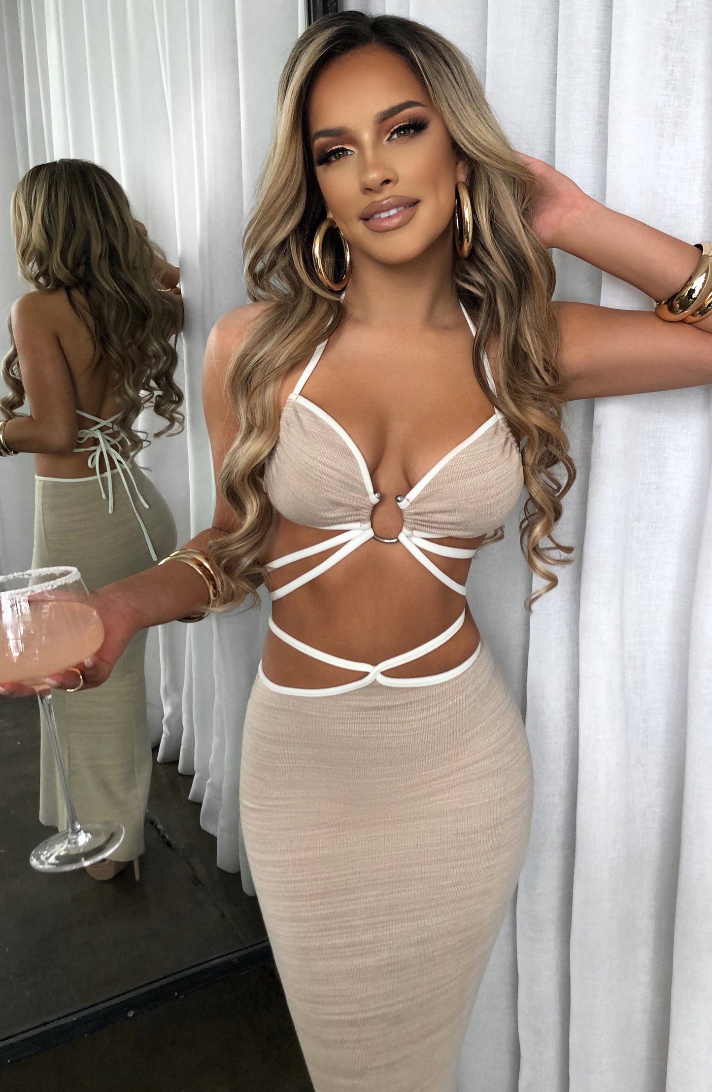 Gonna Maxi in Beige