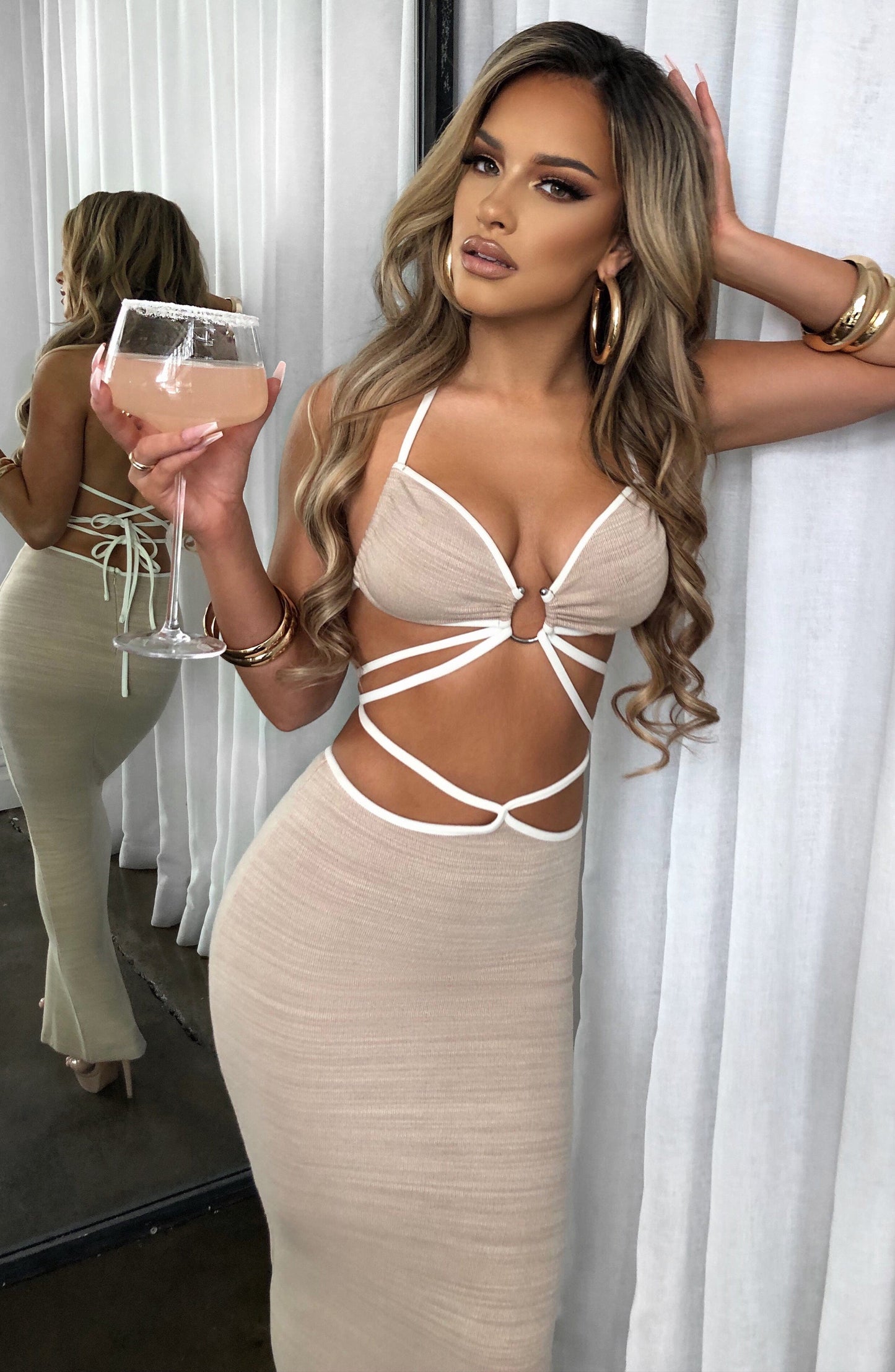 Gonna Maxi in Beige