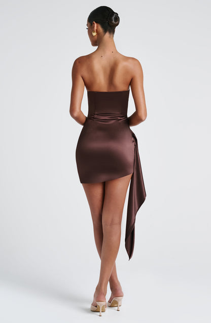 Abito Mini Leoni in Plum Brown
