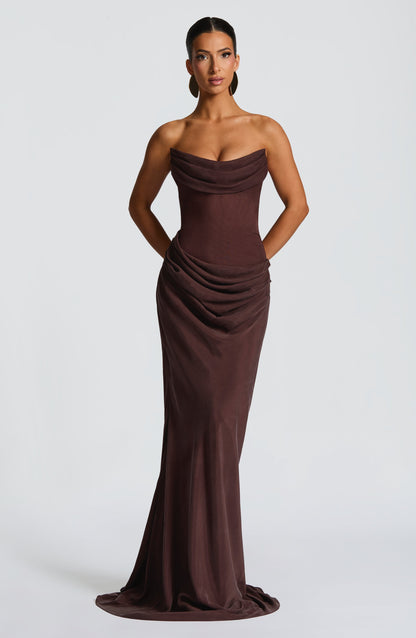 Vestito Maxi Liora in marrone prugna