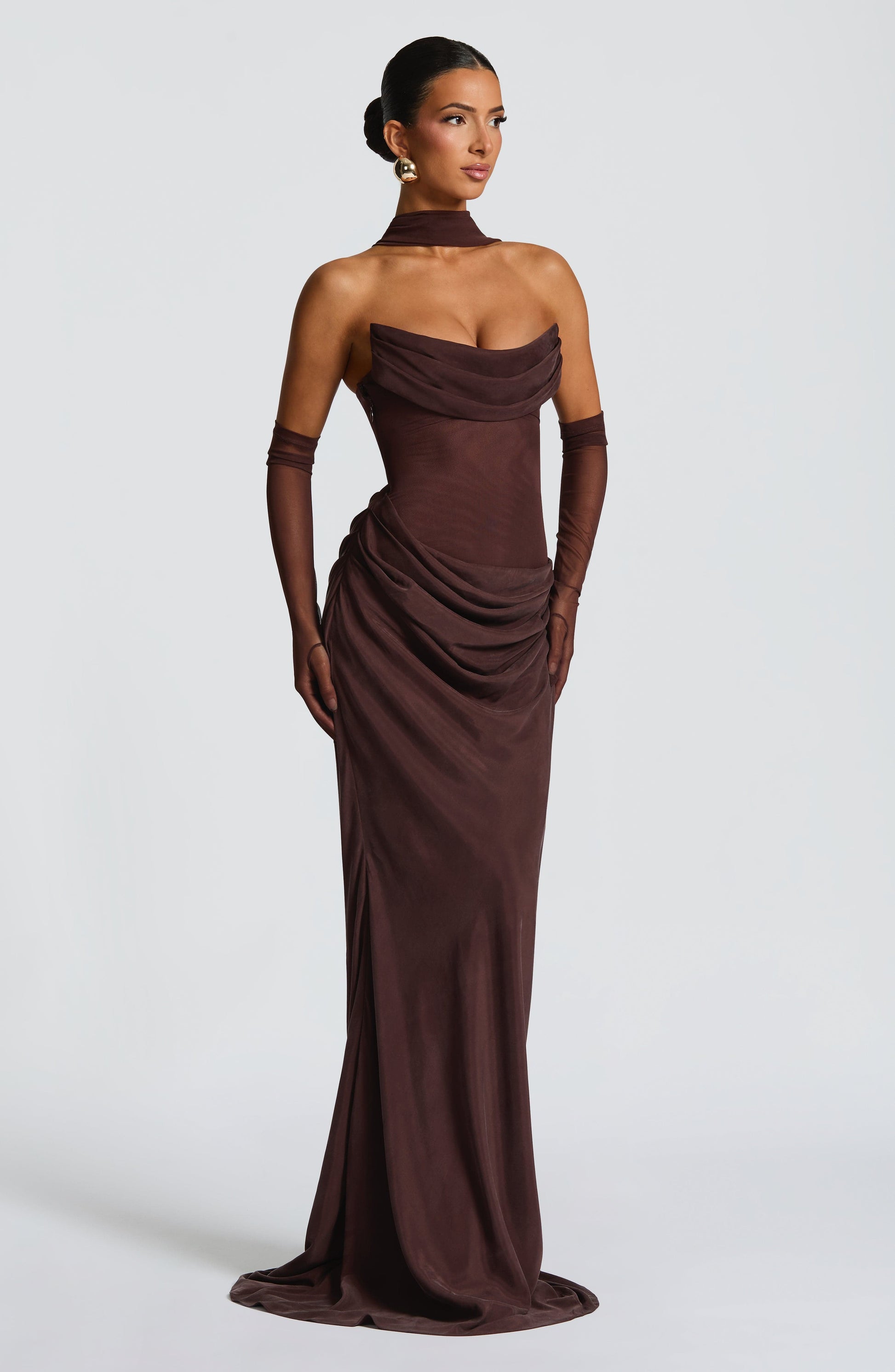 Vestito Maxi Liora in marrone prugna
