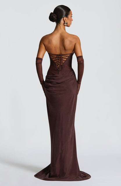 Vestito Maxi Liora in marrone prugna