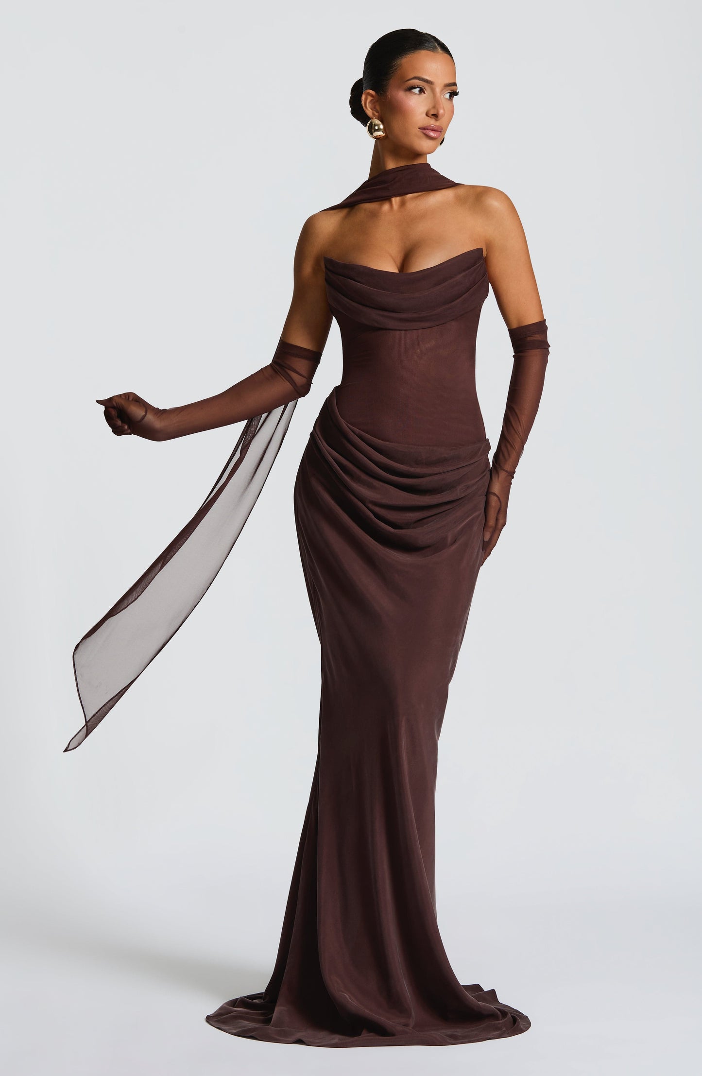 Vestito Maxi Liora in marrone prugna