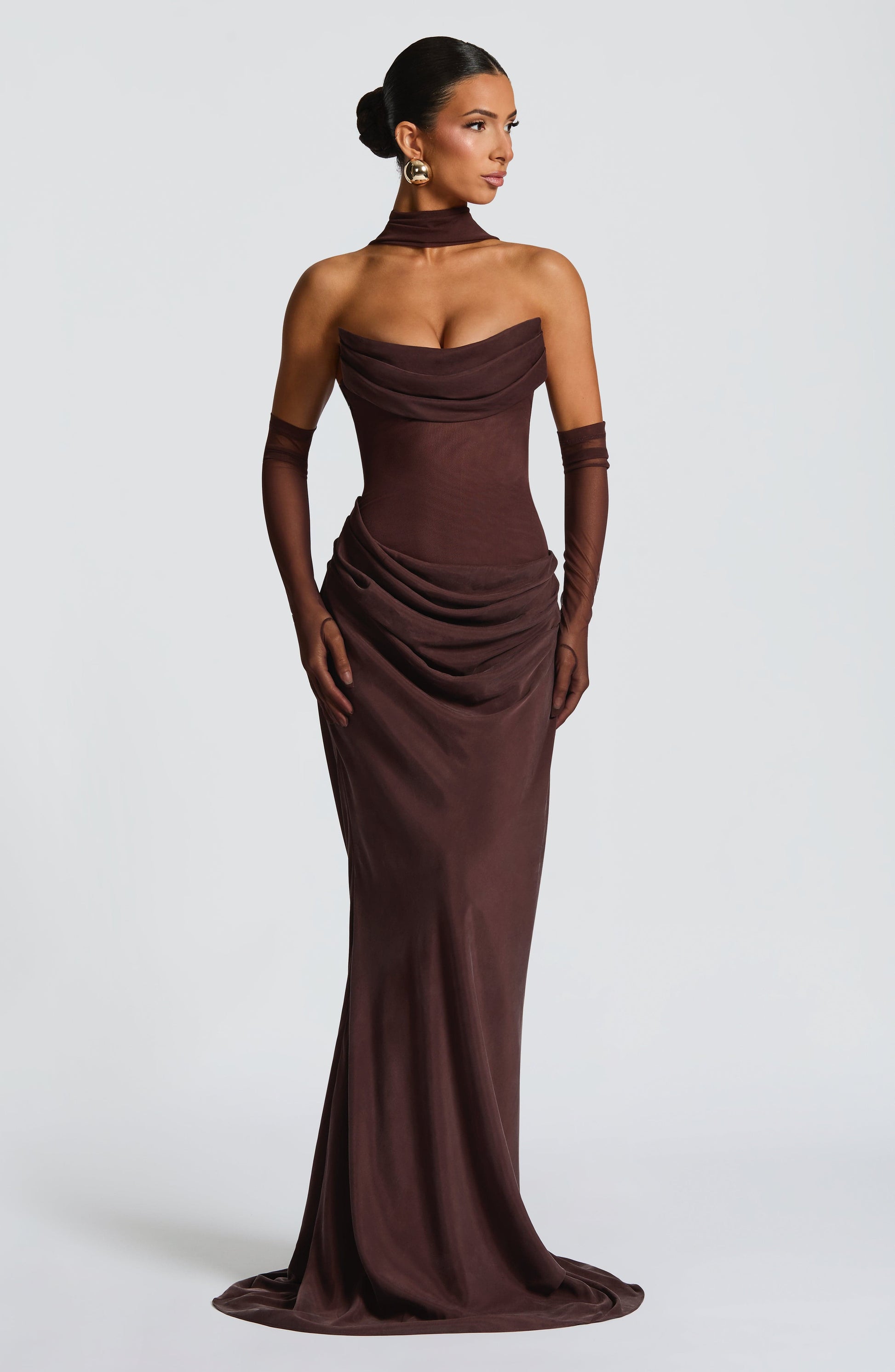 Vestito Maxi Liora in marrone prugna