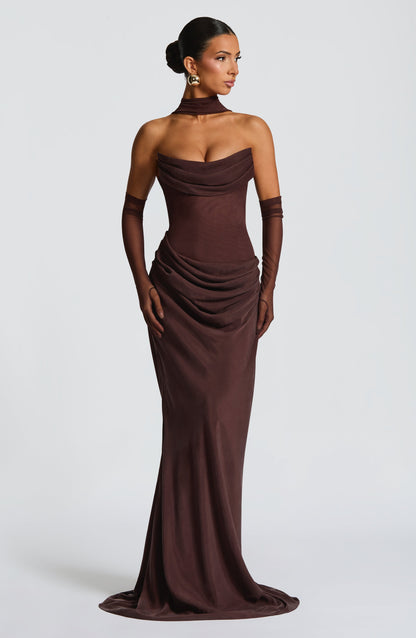 Vestito Maxi Liora in marrone prugna