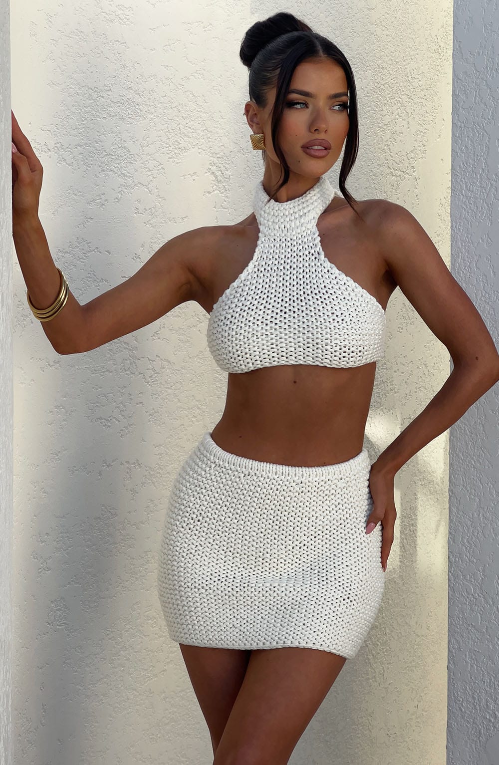 Top Margot Halter di Colore Avorio