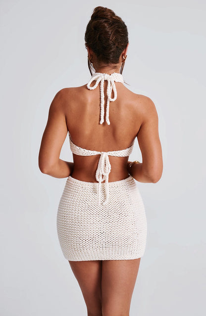 Top Margot Halter di Colore Avorio