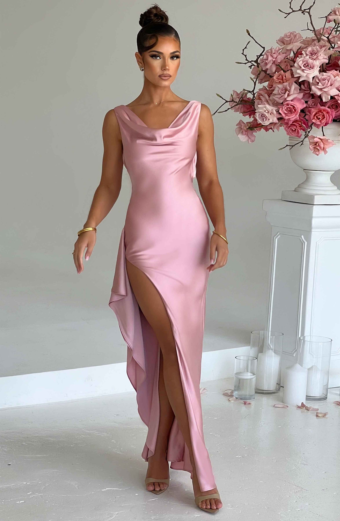 Abito da sera in seta blush