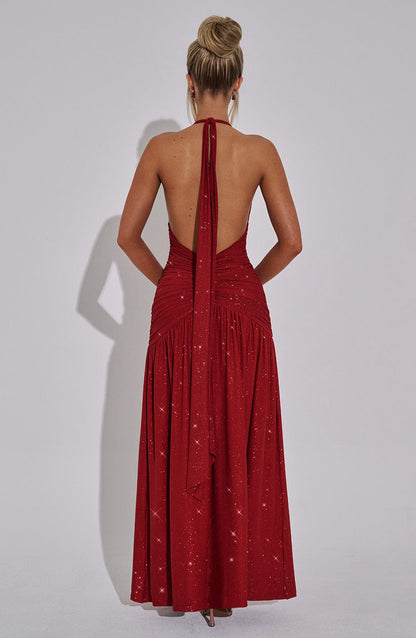 Abito Maxi Melania - Scintillio Rosso