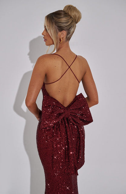 Abito Maxi in Vino Meridith