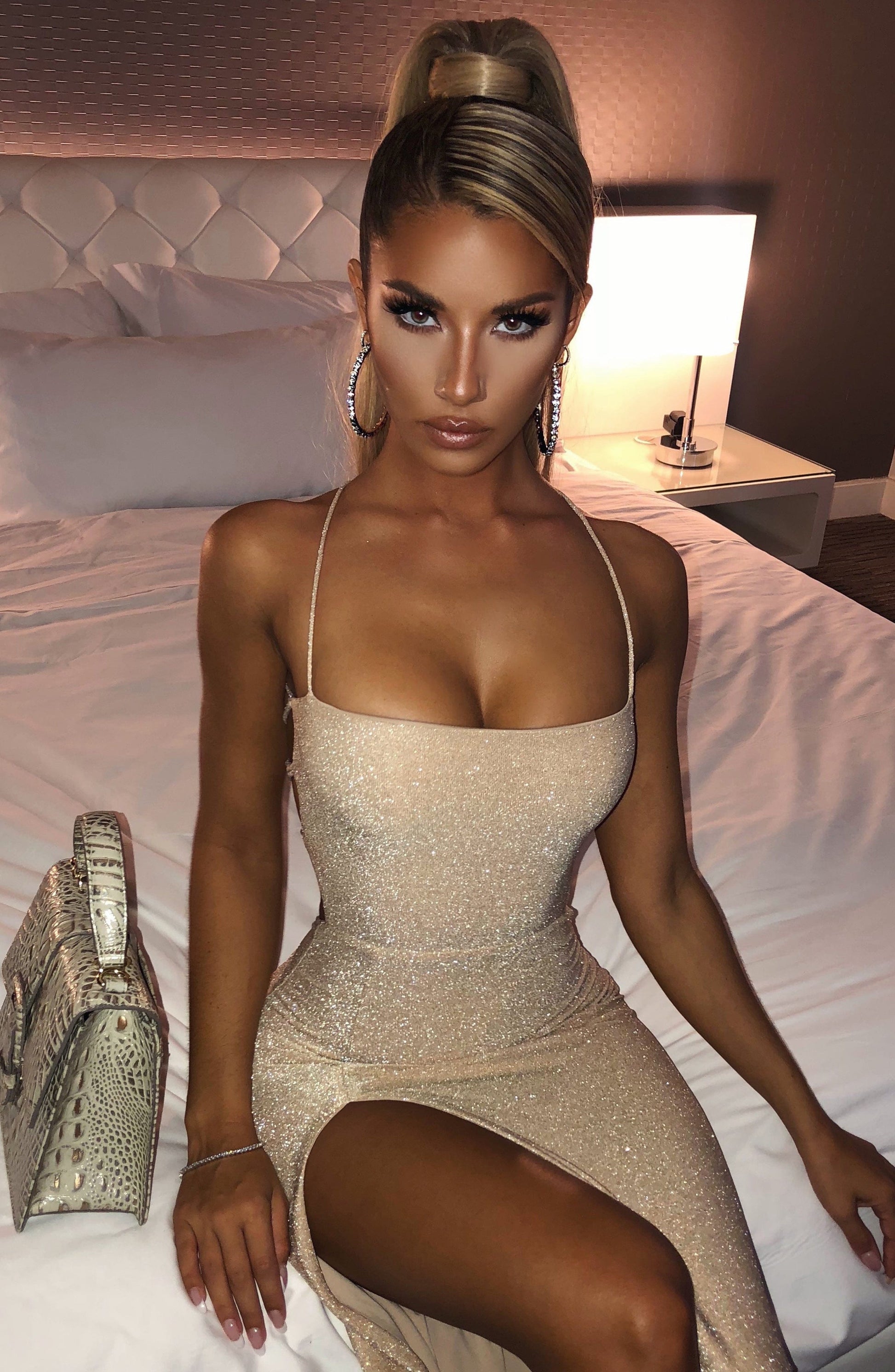 Miley Maxi Gold Sparkle Dress