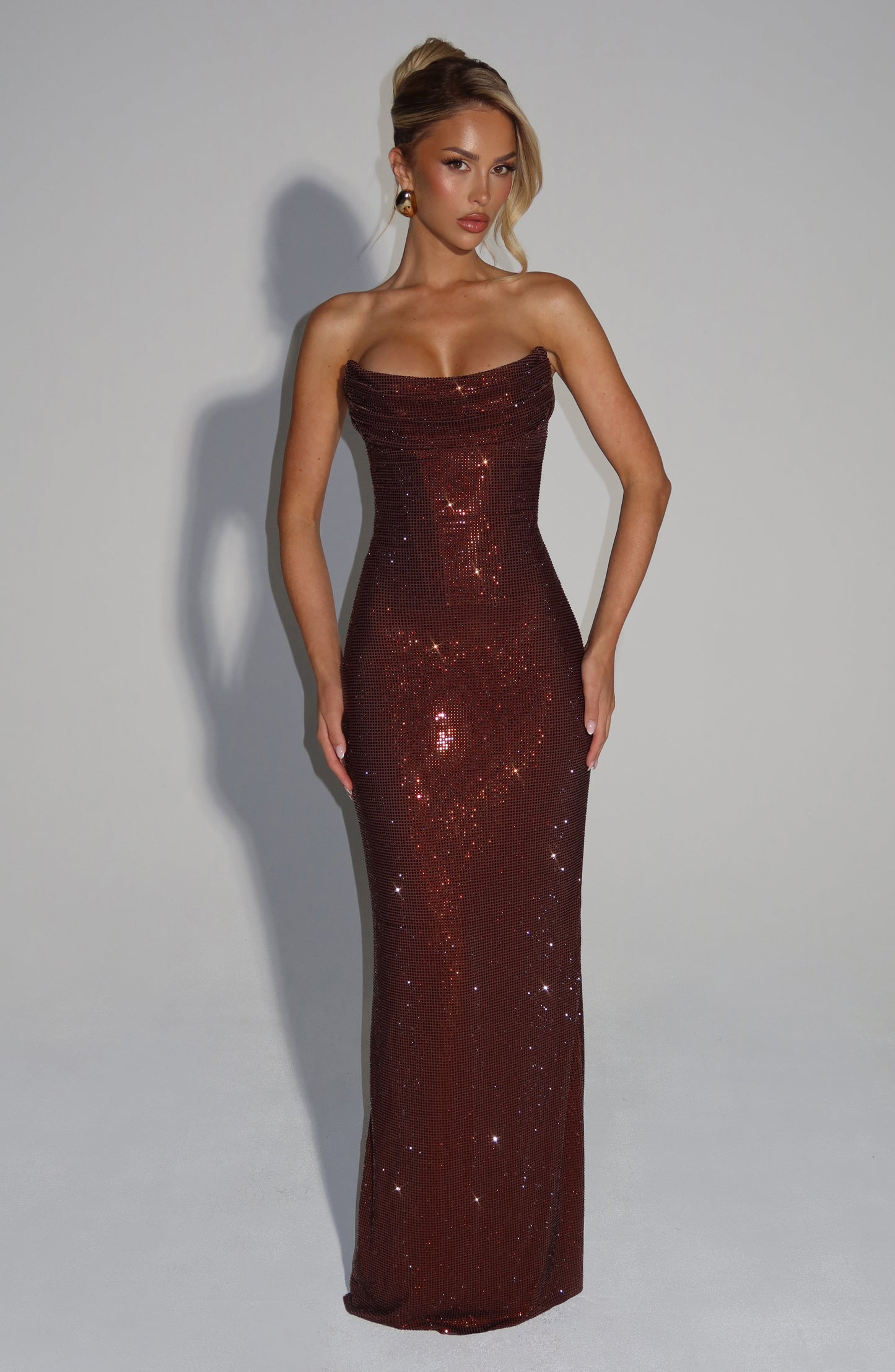 Mirabella Maxi Dress - Plum Brown Dress Babyboo Fashion Premium Exclusive Design