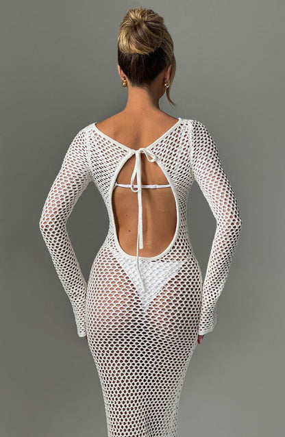Moana Maxi Abito da Sera Bianco