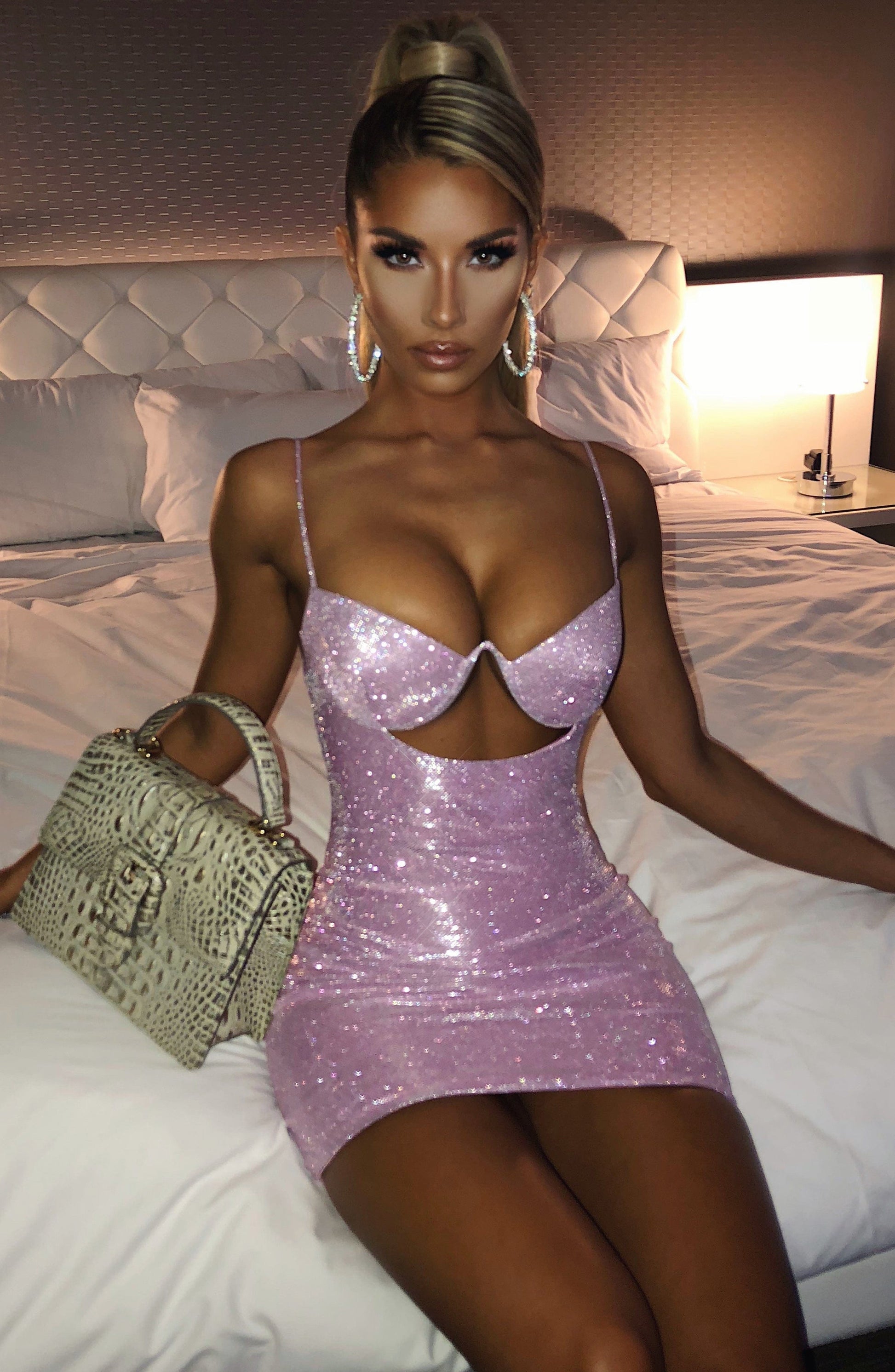 Abito Mini Rosa Glitter