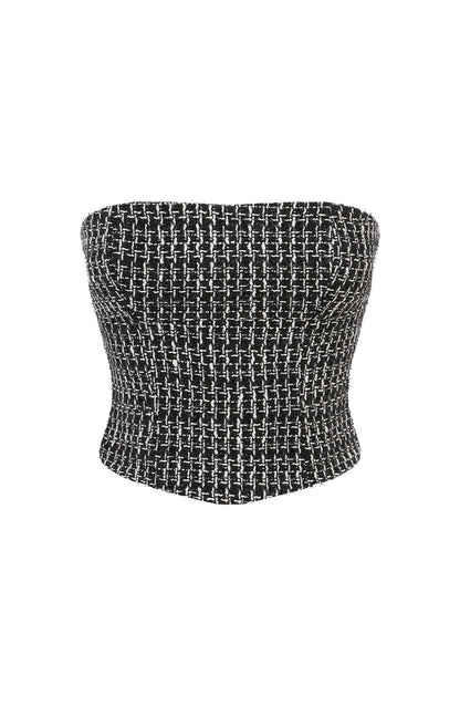 Olina Top Nero e Bianco Donna