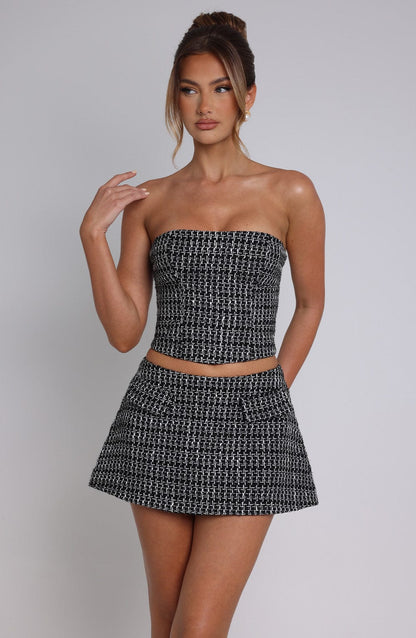 Olina Top Nero e Bianco Donna