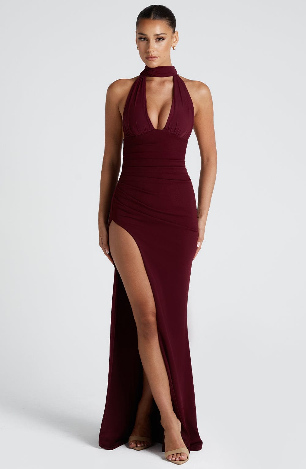 Abito Maxi Paulina - Cherry Lacquer