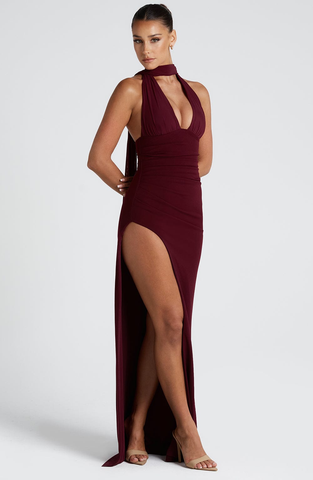 Abito Maxi Paulina - Cherry Lacquer