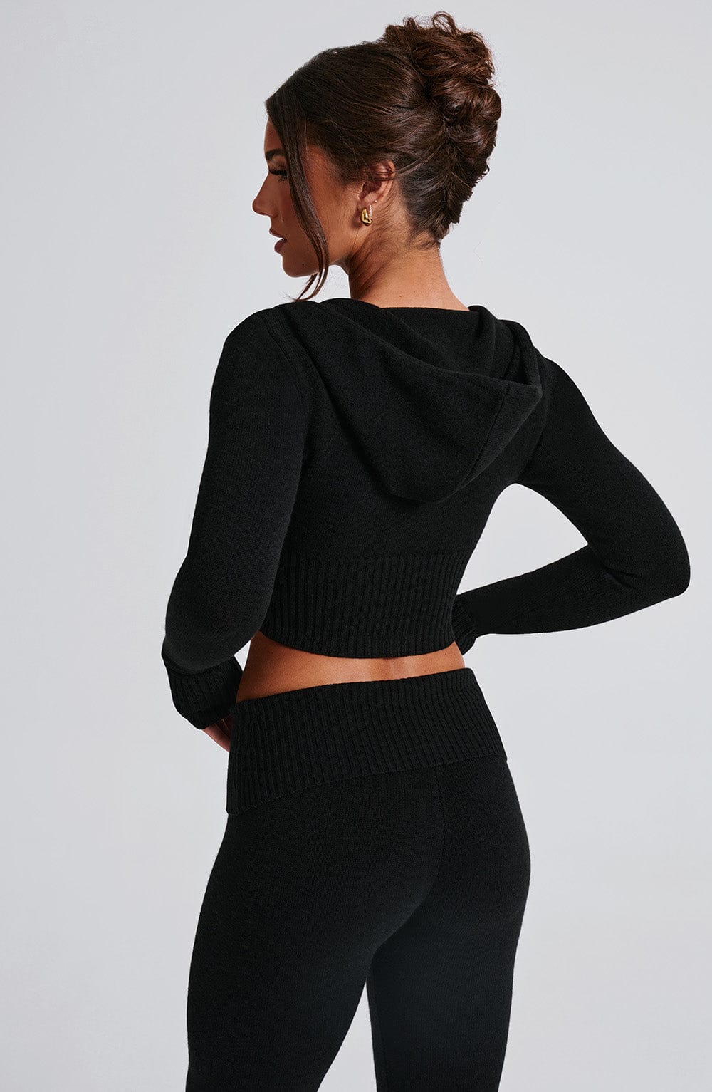 Portia Knit Hoodie Nero