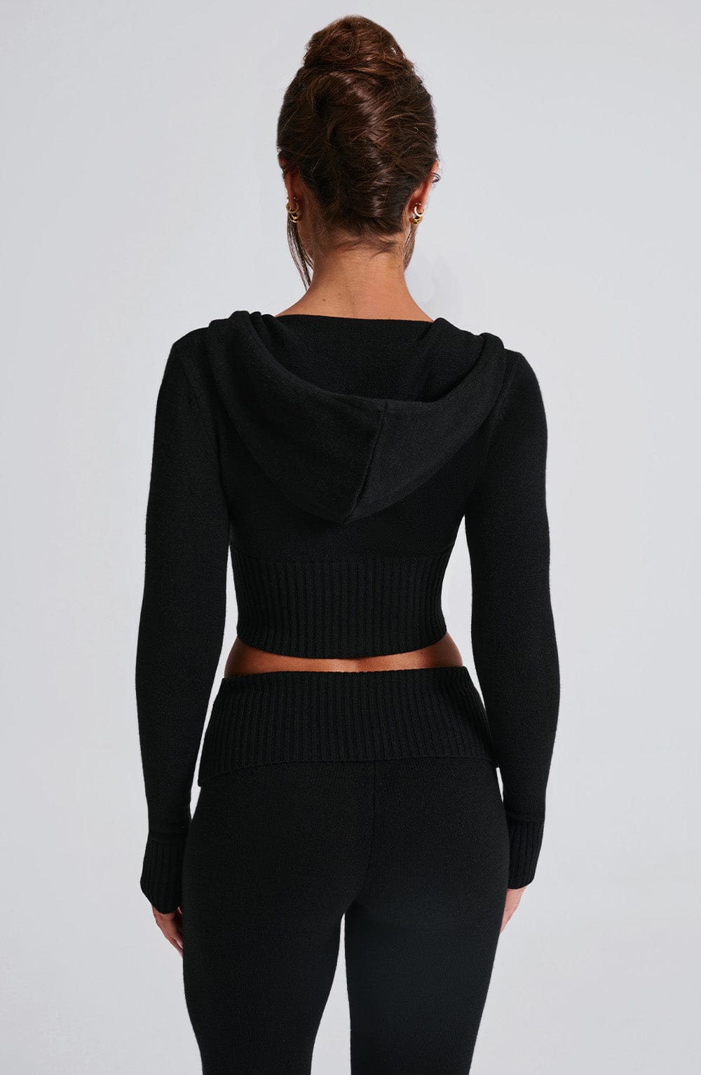 Portia Knit Hoodie Nero