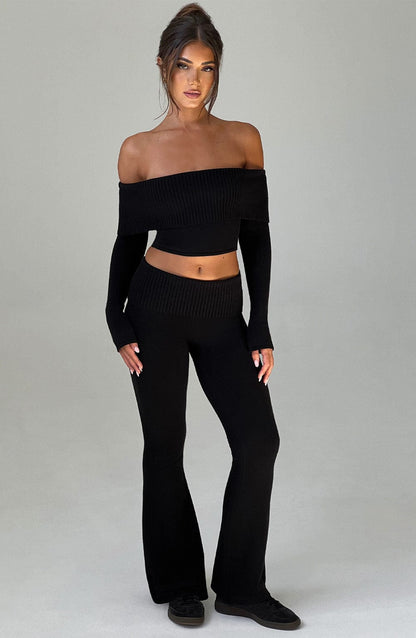 Pantaloni Portia Knit Nero