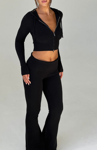 Pantaloni Portia Knit Nero