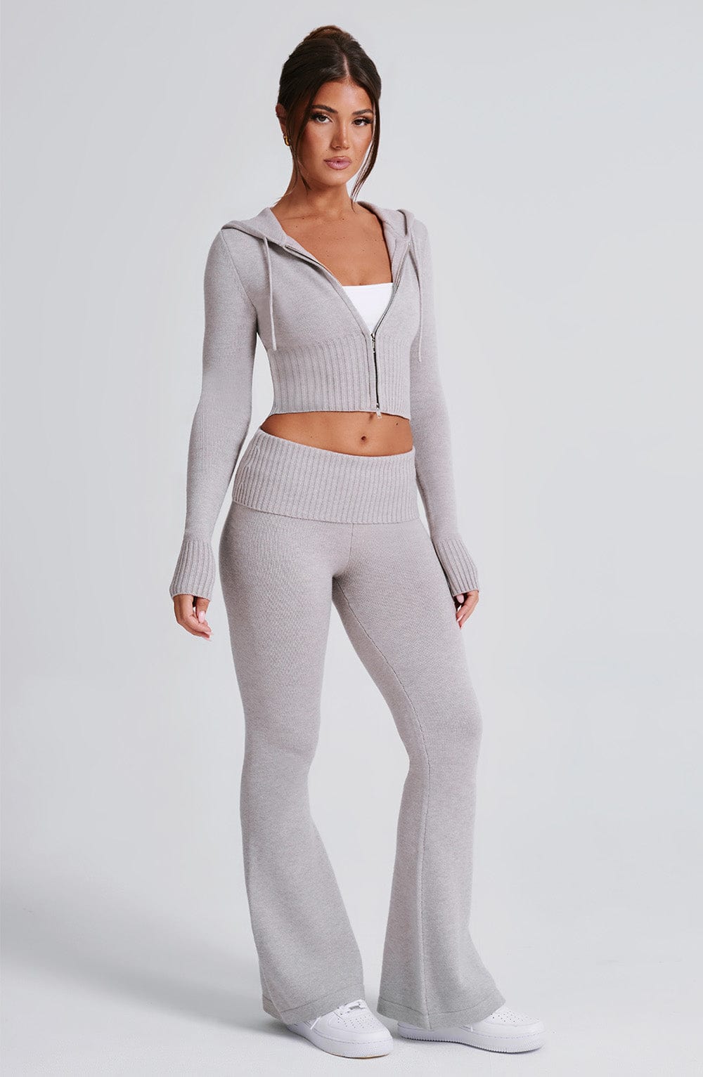 Pantaloni Portia Maglione Grigio Chiaro